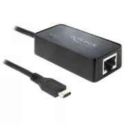 Adaptor Delock SuperSpeed USB (USB 3.1, Gen 1) cu USB Type-C™ de sex masculin și Gigabit LAN 10/100/1000 Mbps