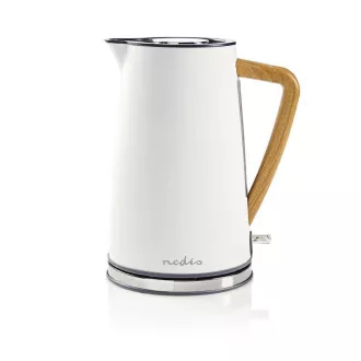 Nedis KAWK510EWT - Fierbător de apă | 1,7 L | Soft-Touch | Alb