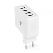 Încărcător de perete Nedis WCHAU481AWT | 24 W | Funcție de încărcare rapidă | 4x 2,4 A | 4 ieșiri | 4x USB-A | Alb