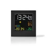 Nedis WEST404BK - Stație meteo | Senzor wireless | Ceas deșteptător | Prognoză meteo