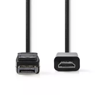 Nedis CCGB37100BK20 - DisplayPort - Cablu HDMI | Mufă DisplayPort - Conector HDMI | 2 m | Culoare neagră