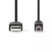 Nedis CCGB60100BK30 - Cablu USB 2.0 | Mufa A - Mufa B | 3 m | Culoare neagră