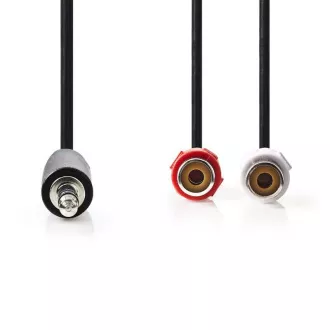 Nedis CAGB22250BK02 - Cablu audio stereo | Mufă de 3,5 mm - 2x mufă RCA | 0,2 m | Culoare neagră Nedis CAGB22250BK02 - Cablu audio stereo | Mufă de 3,5 mm - 2x mufă RCA | 0,2 m | Culoare neagră