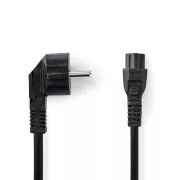 Nedis CEGB10100BK20 - Cablu de alimentare | Fișă unghiulară Schuko - IEC-320-C5 | 2 m | Culoare neagră