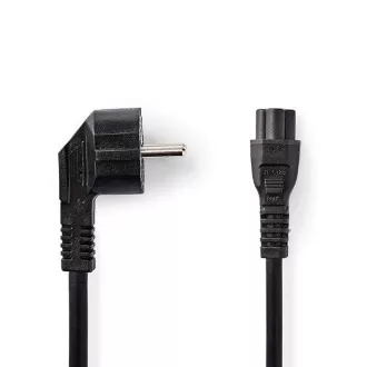 Nedis CEGB10100BK20 - Cablu de alimentare | Fișă unghiulară Schuko - IEC-320-C5 | 2 m | Culoare neagră
