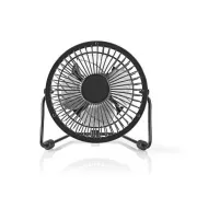 Nedis FNDK1BK10 - Mini ventilator metalic | Diametru 10 cm | Alimentare prin USB | Culoare neagră