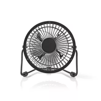 Nedis FNDK1BK10 - Mini ventilator metalic | Diametru 10 cm | Alimentare prin USB | Culoare neagră