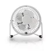Nedis FNDK1WT10 - Mini ventilator metalic | Diametru 10 cm | Alimentat prin USB | Alb