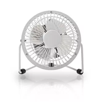 Nedis FNDK1WT10 - Mini ventilator metalic | Diametru 10 cm | Alimentat prin USB | Alb