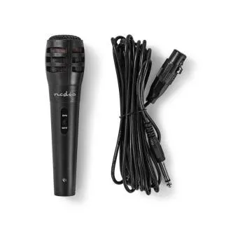 Nedis MPWD15BK - Microfon cu fir | Sensibilitate: -72 dB +/- 3 dB | 80 Hz – 12 kHz | 5 m