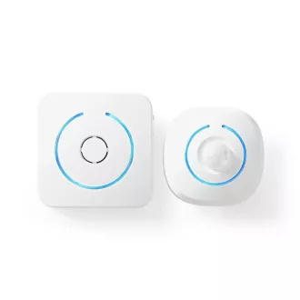 Nedis ALRMMW20WT - Alarma cu detector de miscare pentru securitatea locuintei | 8 tonuri de apel | Semnale luminoase