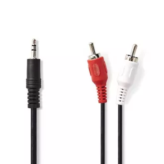 Nedis CAGB22200BK15 - Cablu audio stereo | Mufă de 3,5 mm - 2x mufă RCA | 1,5 m | Culoare neagră Nedis CAGB22200BK15 - Cablu audio stereo | Mufă de 3,5 mm - 2x mufă RCA | 1,5 m | Culoare neagră