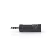 Nedis CAGB22935BK - Adaptor audio stereo | Fișă de 3,5 mm - Priză de 6,35 mm | Culoare neagră