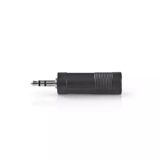 Nedis CAGB22935BK - Adaptor audio stereo | Fișă de 3,5 mm - Priză de 6,35 mm | Culoare neagră