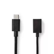 Nedis CCGB61710BK02 - Cablu USB 3.0 | Mufă de tip C - Priză A | 0,15 m | Culoare neagră