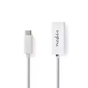 Nedis CCGB64950WT02 - Adaptor de rețea USB | USB 3.2 Gen 1 | 1000 Mbps | USB-C Mascul | RJ45 Mamă | 0.20 m | Alb