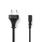 Nedis PCGB11040BK20 - Cablu de alimentare euro | Fișă Euro dreaptă - IEC-320-C7 | 2 m | Negru