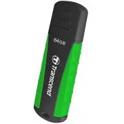 Unitate flash Transcend JetFlash 810 de 64 GB, USB 3.1 (Gen 1), negru/verde, rezistent la impact, presiune, praf și apă