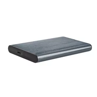 Cutie externă Gembird pentru unități de stocare de 2,5", USB 3.1, Tip-C, aluminiu periat, gri