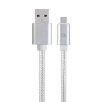 Cablu GEMBIRD CABLEXPERT USB A mascul/Micro USB mascul 2.0, 1.8m, împletit, argintiu, blister Cablu GEMBIRD CABLEXPERT USB A mascul/Micro USB mascul 2.0, 1.8m, împletit, argintiu, blister
