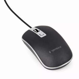 Mouse Gembird MUS-4B-06, USB, negru-argintiu