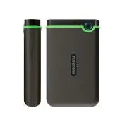 TRANSCEND StoreJet 25M3S SLIM, unitate externă anti-șoc de 4 TB, 2,5”, USB 3.0 (3.1 Gen 1), profil subțire, gri/verde