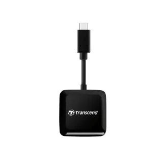 Cititor de carduri de memorie Transcend RDC3 USB-C (3.2 Gen 1) SDHC/SDXC (UHS-I)/microSDHC/microSDXC (UHS-I), negru