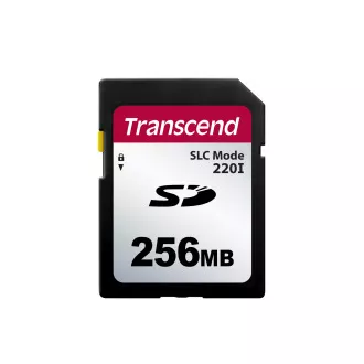 Card de memorie industrial Transcend 256MB SD220I MLC (mod SLC), 22MB/s R,20MB/s W, negru