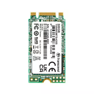 TRANSCEND MTS425S 500 GB SSD M.2 2242, SATA III 6 Gb/s (3D TLC), 530 MB/s R, 480 MB/s W