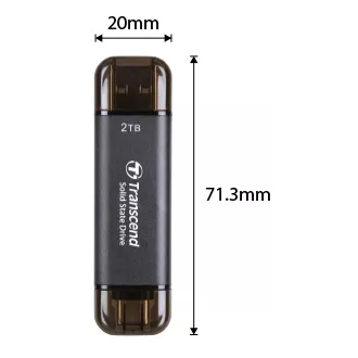 Transcend ESD310C 512 GB, SSD extern, USB 10 Gbps, tip C/A