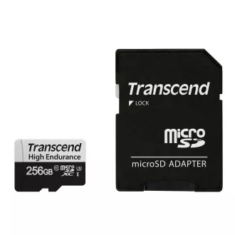 Transcend 256GB microSDXC 350V UHS-I U1 (Clasa 10) Card de memorie de mare rezistență, 95MB/s R, 40MB/s W