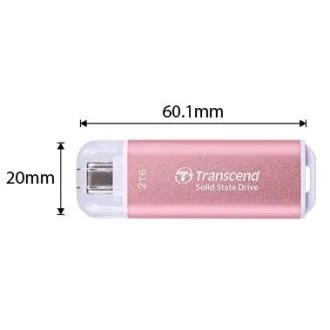 Transcend ESD300P 2TB, SSD extern, USB 10Gbps, tip C, 1050MB/R, 950MB/W, roz