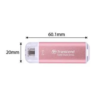 Transcend ESD300P 2TB, SSD extern, USB 10Gbps, tip C, 1050MB/R, 950MB/W, roz