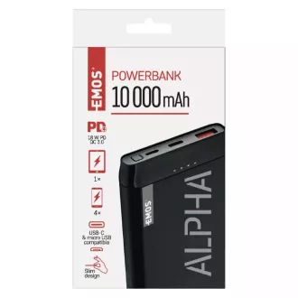 Emos Powerbank Alpha2 20, 20000 mAh, 10 W, negru