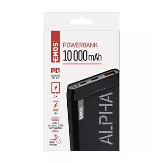 Emos Powerbank Alpha2 20, 20000 mAh, 10 W, negru