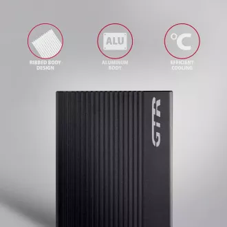 AXAGON EE25-GTR, USB-C 10Gbps - SATA 6G 2.5" RIBBED box, negru