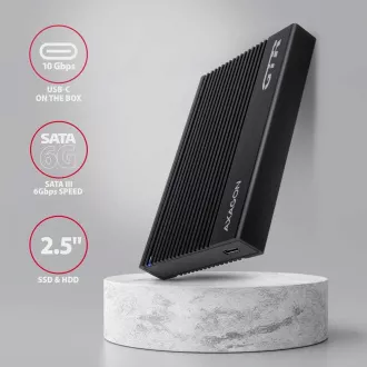 AXAGON EE25-GTR, USB-C 10Gbps - SATA 6G 2.5" RIBBED box, negru