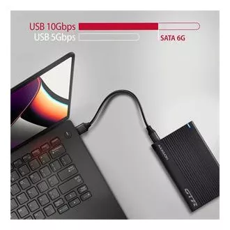 AXAGON EE25-GTR, USB-C 10Gbps - SATA 6G 2.5" RIBBED box, negru