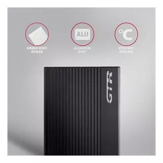 AXAGON EE25-GTR, USB-C 10Gbps - SATA 6G 2.5" RIBBED box, negru
