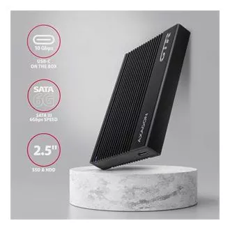 AXAGON EE25-GTR, USB-C 10Gbps - SATA 6G 2.5" RIBBED box, negru