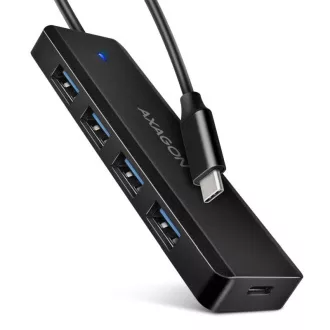 AXAGON HUE-C1C Hub de călătorie cu patru porturi USB-C 5Gbps/Conector USB-C pentru alimentare externă/cablu 19 cm