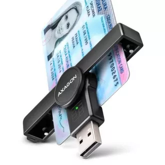 AXAGON CRE-SMPA Buzunar pliabil USB-A contact Cititor de carduri inteligente. Potrivit pentru aplicația eCitizen.