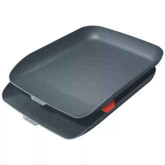 LEITZ Suport de documente cu organizator Set Cosy 2 buc. catifea gri