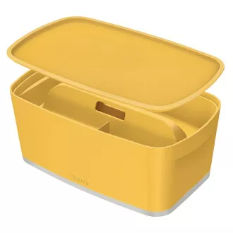 LEITZ Cutie depozitare cu capac MyBox Cozy + Organizator cu maner, marimea S, galben cald