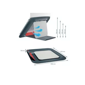 LEITZ Suport reglabil pentru laptop ERGO Cosy, gri catifelat