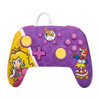 Controler cu fir îmbunătățit PowerA pentru Nintendo Switch - Princess Peach Battle