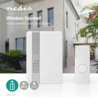 Nedis DOORB223CWT - Kit Sonerie Wireless | Alimentat de la rețea | 36 Melodii Nedis DOORB223CWT - Kit Sonerie Wireless | Alimentat de la rețea | 36 Melodii