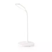 Nedis LTLGQ3M2WT - Lampă de masă cu LED-uri cu control tactil | Încărcător Qi fără fir | 2.0 A | 10 W | Alb