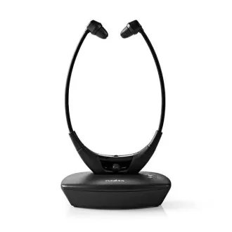 Nedis HPRF010BK - Căști TV wireless | RF | In-ear | Autonomie baterie: Până la 4,5 ore | 35 m | Sunet digital |