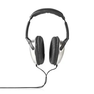Nedis HPWD1201BK - Căști cu fir | Over-Ear | Lungime cablu 6 m | Control volum | Negru / Argintiu